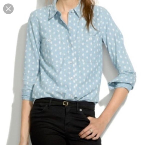 Madewell Tops - Madewell Floralbud Chambray button up xs